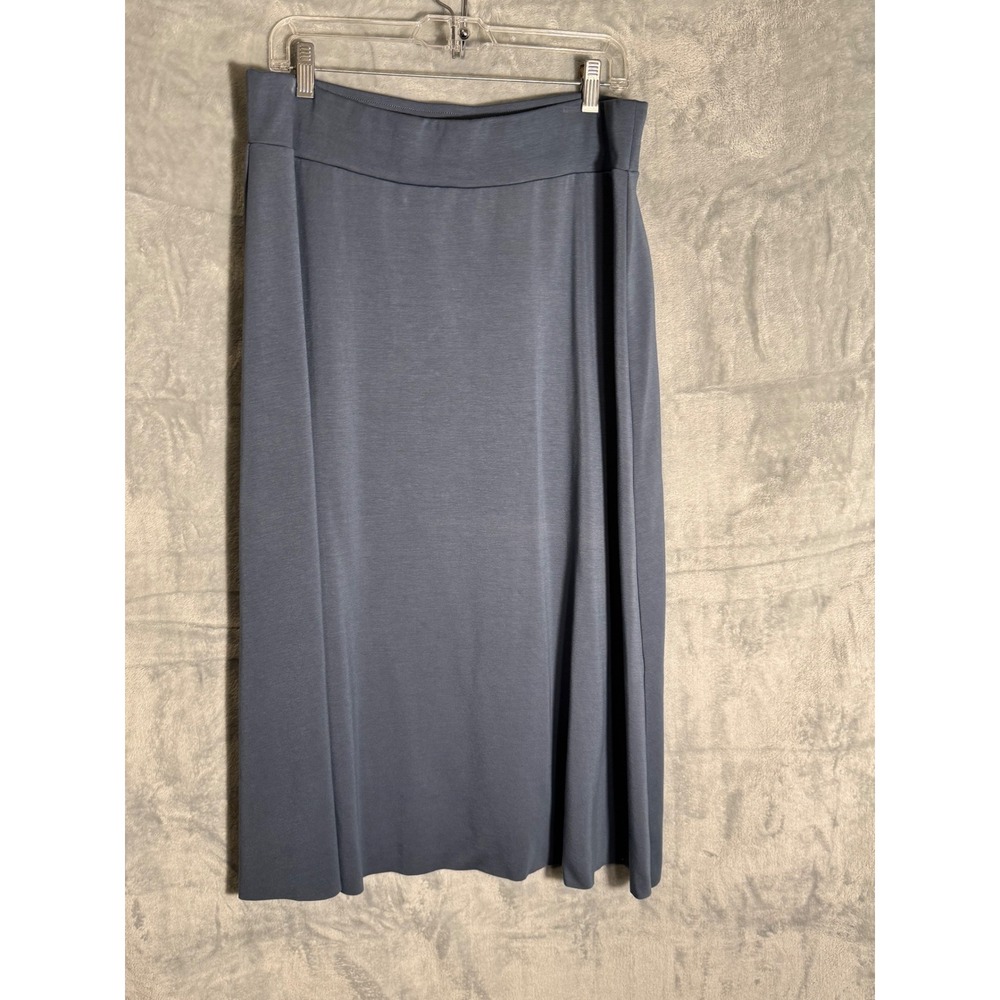 T Tahari Womens Deep Slate Blue Jersey Knit Maxi Skirt XL TH44202NR NWT soft